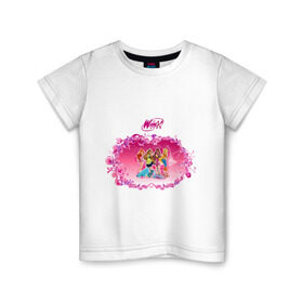 Детская футболка хлопок с принтом Winx club new в Петрозаводске, 100% хлопок | круглый вырез горловины, полуприлегающий силуэт, длина до линии бедер | winx | винкс