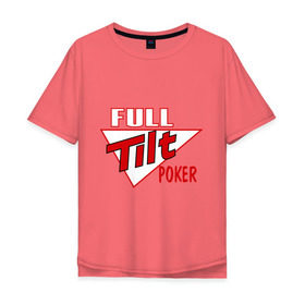 Мужская футболка хлопок Oversize с принтом Full Tilt Poker в Петрозаводске, 100% хлопок | свободный крой, круглый ворот, “спинка” длиннее передней части | full | poker | tilt | карточные игры | карты | покер
