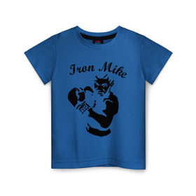 Детская футболка хлопок с принтом Майк Тайсон в Петрозаводске, 100% хлопок | круглый вырез горловины, полуприлегающий силуэт, длина до линии бедер | mike tyson | железный майк