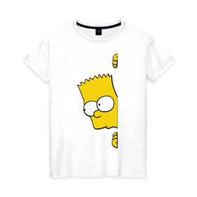 Женская футболка хлопок с принтом Bart Simpson (3) в Петрозаводске, 100% хлопок | прямой крой, круглый вырез горловины, длина до линии бедер, слегка спущенное плечо | гомер