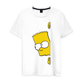 Мужская футболка хлопок с принтом Bart Simpson (3) в Петрозаводске, 100% хлопок | прямой крой, круглый вырез горловины, длина до линии бедер, слегка спущенное плечо. | гомер
