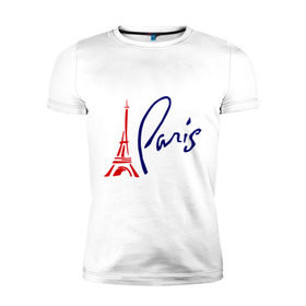 Мужская футболка премиум с принтом Paris (3) в Петрозаводске, 92% хлопок, 8% лайкра | приталенный силуэт, круглый вырез ворота, длина до линии бедра, короткий рукав | france | paris | европа | париж | франция | французский | эйфелева башня