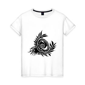Женская футболка хлопок с принтом Динамик в листве в Петрозаводске, 100% хлопок | прямой крой, круглый вырез горловины, длина до линии бедер, слегка спущенное плечо | динамик | звуки | музыка