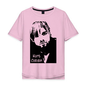 Мужская футболка хлопок Oversize с принтом Курт Кобейн в Петрозаводске, 100% хлопок | свободный крой, круглый ворот, “спинка” длиннее передней части | kurt cobain | nirvana | курт кобейн | нирвана