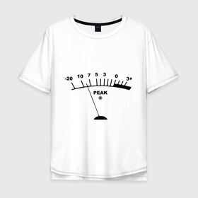 Мужская футболка хлопок Oversize с принтом Peak в Петрозаводске, 100% хлопок | свободный крой, круглый ворот, “спинка” длиннее передней части | peak | басы | громкость | звуки | пик | прибор