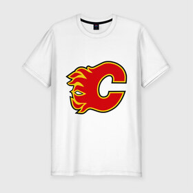 Мужская футболка премиум с принтом Calgary Flames McDonald в Петрозаводске, 92% хлопок, 8% лайкра | приталенный силуэт, круглый вырез ворота, длина до линии бедра, короткий рукав | Тематика изображения на принте: 