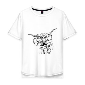 Мужская футболка хлопок Oversize с принтом Chicago bulls в Петрозаводске, 100% хлопок | свободный крой, круглый ворот, “спинка” длиннее передней части | американский футбол | регби