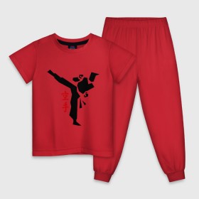 Детская пижама хлопок с принтом Карате (2) в Петрозаводске, 100% хлопок |  брюки и футболка прямого кроя, без карманов, на брюках мягкая резинка на поясе и по низу штанин
 | каратэ