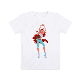 Детская футболка хлопок с принтом Лейла в Петрозаводске, 100% хлопок | круглый вырез горловины, полуприлегающий силуэт, длина до линии бедер | winx | винкс | лейлалейла