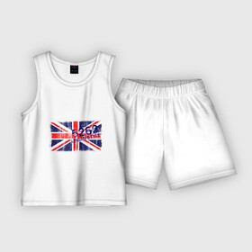 Детская пижама с шортами хлопок с принтом England Urban flag в Петрозаводске,  |  | 5262 | england | gb | uk | urban style | англия | британия | британский флаг | великобритания | флаги