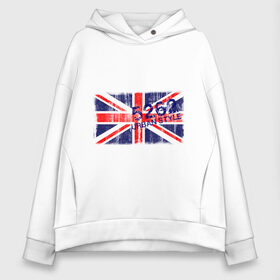 Женское худи Oversize хлопок с принтом England Urban flag в Петрозаводске, френч-терри — 70% хлопок, 30% полиэстер. Мягкий теплый начес внутри —100% хлопок | боковые карманы, эластичные манжеты и нижняя кромка, капюшон на магнитной кнопке | 5262 | england | gb | uk | urban style | англия | британия | британский флаг | великобритания | флаги