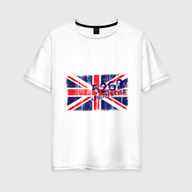 Женская футболка хлопок Oversize с принтом England Urban flag в Петрозаводске, 100% хлопок | свободный крой, круглый ворот, спущенный рукав, длина до линии бедер
 | Тематика изображения на принте: 5262 | england | gb | uk | urban style | англия | британия | британский флаг | великобритания | флаги