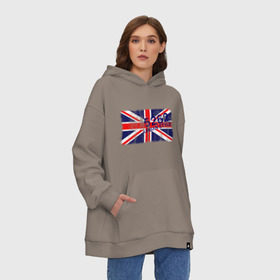 Худи SuperOversize хлопок с принтом England Urban flag в Петрозаводске, 70% хлопок, 30% полиэстер, мягкий начес внутри | карман-кенгуру, эластичная резинка на манжетах и по нижней кромке, двухслойный капюшон
 | 5262 | england | gb | uk | urban style | англия | британия | британский флаг | великобритания | флаги