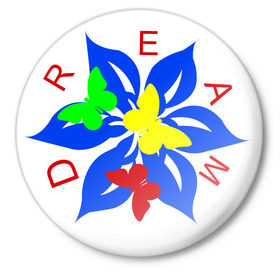 Значок с принтом Мечта в Петрозаводске,  металл | круглая форма, металлическая застежка в виде булавки | dream | бабочки | мечтать | цветок | цветочек | цветы