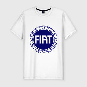 Мужская футболка премиум с принтом Fiat (2) в Петрозаводске, 92% хлопок, 8% лайкра | приталенный силуэт, круглый вырез ворота, длина до линии бедра, короткий рукав | fiat | авто | автомобиль | машины | тачки | фиат