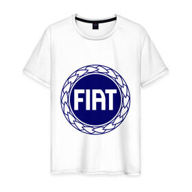 Мужская футболка хлопок с принтом Fiat (2) в Петрозаводске, 100% хлопок | прямой крой, круглый вырез горловины, длина до линии бедер, слегка спущенное плечо. | fiat | авто | автомобиль | машины | тачки | фиат
