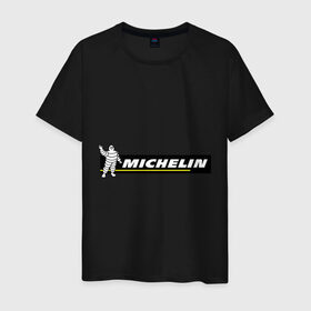Мужская футболка хлопок с принтом Michelin в Петрозаводске, 100% хлопок | прямой крой, круглый вырез горловины, длина до линии бедер, слегка спущенное плечо. | Тематика изображения на принте: michelin | авто | авто2012 | автомобили | машины | мишлен | тачки | тюнинг | шины мишлен