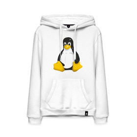Мужская толстовка хлопок с принтом Linux (7) в Петрозаводске, френч-терри, мягкий теплый начес внутри (100% хлопок) | карман-кенгуру, эластичные манжеты и нижняя кромка, капюшон с подкладом и шнурком | пингвин