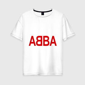 Женская футболка хлопок Oversize с принтом ABBA в Петрозаводске, 100% хлопок | свободный крой, круглый ворот, спущенный рукав, длина до линии бедер
 | 70е | 80е | abba | абба | группа | квартет | музыка | музыкальные группы | поп музыка