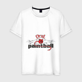 Мужская футболка хлопок с принтом Devil Paintball в Петрозаводске, 100% хлопок | прямой крой, круглый вырез горловины, длина до линии бедер, слегка спущенное плечо. | 