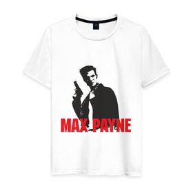 Мужская футболка хлопок с принтом Max Payne (2) в Петрозаводске, 100% хлопок | прямой крой, круглый вырез горловины, длина до линии бедер, слегка спущенное плечо. | Тематика изображения на принте: max payne | shooter | макс пейн | стрелялка | шутер