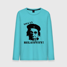 Мужской лонгслив хлопок с принтом Эйнштейн - Viva La Relativity! в Петрозаводске, 100% хлопок |  | че гевара