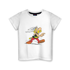 Детская футболка хлопок с принтом Астерикс в Петрозаводске, 100% хлопок | круглый вырез горловины, полуприлегающий силуэт, длина до линии бедер | астерикс | обеликс