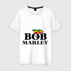 Мужская футболка хлопок с принтом Bob Marley (8) в Петрозаводске, 100% хлопок | прямой крой, круглый вырез горловины, длина до линии бедер, слегка спущенное плечо. | Тематика изображения на принте: 