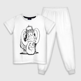 Детская пижама хлопок с принтом Мамонтенок в Петрозаводске, 100% хлопок |  брюки и футболка прямого кроя, без карманов, на брюках мягкая резинка на поясе и по низу штанин
 | слон