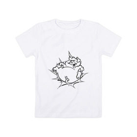 Детская футболка хлопок с принтом Поросенок в Петрозаводске, 100% хлопок | круглый вырез горловины, полуприлегающий силуэт, длина до линии бедер | поросенок | свинка | свинья | хрюн | хрюшка