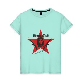Женская футболка хлопок с принтом Che Guevara - revolution в Петрозаводске, 100% хлопок | прямой крой, круглый вырез горловины, длина до линии бедер, слегка спущенное плечо | че гевара