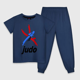 Детская пижама хлопок с принтом Дзюдо - Judo эмблема в Петрозаводске, 100% хлопок |  брюки и футболка прямого кроя, без карманов, на брюках мягкая резинка на поясе и по низу штанин
 | дзюдо