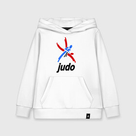 Детская толстовка хлопок с принтом Дзюдо - Judo эмблема в Петрозаводске, 100% хлопок | Круглый горловой вырез, эластичные манжеты, пояс, капюшен | дзюдо