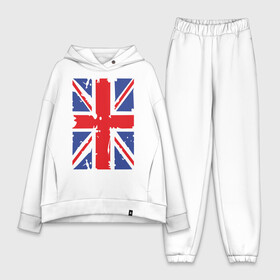 Женский костюм хлопок Oversize с принтом Британский флаг в Петрозаводске,  |  | great britain | uk | united kingdom | английский флаг | британский флаг | флаг uk | флаг англии | флаг британии | флаг великобритании