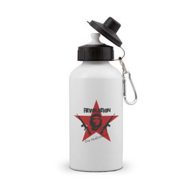 Бутылка спортивная с принтом Che Guevara - revolution в Петрозаводске, металл | емкость — 500 мл, в комплекте две пластиковые крышки и карабин для крепления | che guevara | revolution | гевара | звезда | куба | революция | че