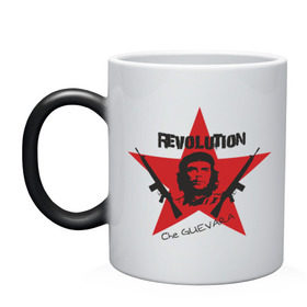 Кружка хамелеон с принтом Che Guevara - revolution в Петрозаводске, керамика | меняет цвет при нагревании, емкость 330 мл | che guevara | revolution | гевара | звезда | куба | революция | че