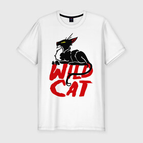 Мужская футболка премиум с принтом Wild Cat (2) в Петрозаводске, 92% хлопок, 8% лайкра | приталенный силуэт, круглый вырез ворота, длина до линии бедра, короткий рукав | wild cat | дикая кошка | киса | кошечка | кошка | кошки