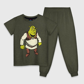 Детская пижама хлопок с принтом Shrek (3) в Петрозаводске, 100% хлопок |  брюки и футболка прямого кроя, без карманов, на брюках мягкая резинка на поясе и по низу штанин
 | shrek | шрек