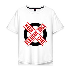 Мужская футболка хлопок Oversize с принтом Straight edge (sXe) (1) в Петрозаводске, 100% хлопок | свободный крой, круглый ворот, “спинка” длиннее передней части | 