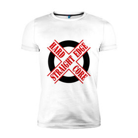 Мужская футболка премиум с принтом Straight edge (sXe) (1) в Петрозаводске, 92% хлопок, 8% лайкра | приталенный силуэт, круглый вырез ворота, длина до линии бедра, короткий рукав | 
