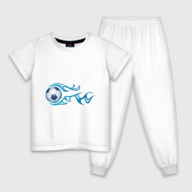 Детская пижама хлопок с принтом Football Blue в Петрозаводске, 100% хлопок |  брюки и футболка прямого кроя, без карманов, на брюках мягкая резинка на поясе и по низу штанин
 | футбол