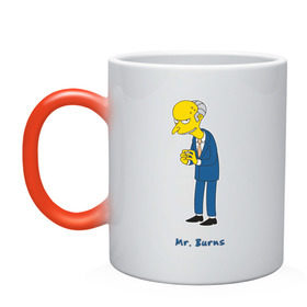 Кружка хамелеон с принтом Mr. Burns (The Simpsons) в Петрозаводске, керамика | меняет цвет при нагревании, емкость 330 мл | burns | simpsons | симпсоны | симсоны