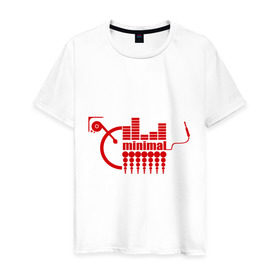 Мужская футболка хлопок с принтом Minimal Techno в Петрозаводске, 100% хлопок | прямой крой, круглый вырез горловины, длина до линии бедер, слегка спущенное плечо. | эквалайзер