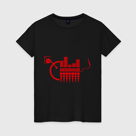 Женская футболка хлопок с принтом Minimal Techno в Петрозаводске, 100% хлопок | прямой крой, круглый вырез горловины, длина до линии бедер, слегка спущенное плечо | эквалайзер