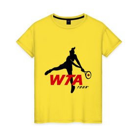 Женская футболка хлопок с принтом Теннисистка (3) в Петрозаводске, 100% хлопок | прямой крой, круглый вырез горловины, длина до линии бедер, слегка спущенное плечо | 