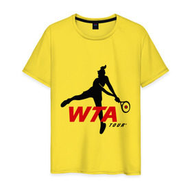 Мужская футболка хлопок с принтом Теннисистка (3) в Петрозаводске, 100% хлопок | прямой крой, круглый вырез горловины, длина до линии бедер, слегка спущенное плечо. | 