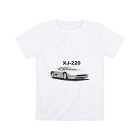 Детская футболка хлопок с принтом Jaguar XJ-220 в Петрозаводске, 100% хлопок | круглый вырез горловины, полуприлегающий силуэт, длина до линии бедер | Тематика изображения на принте: 
