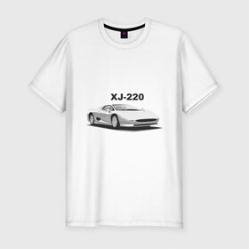 Мужская футболка премиум с принтом Jaguar XJ-220 в Петрозаводске, 92% хлопок, 8% лайкра | приталенный силуэт, круглый вырез ворота, длина до линии бедра, короткий рукав | Тематика изображения на принте: 