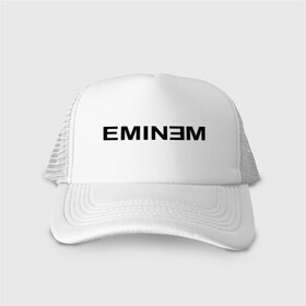 Кепка тракер с сеткой с принтом Eminem (4) в Петрозаводске, трикотажное полотно; задняя часть — сетка | длинный козырек, универсальный размер, пластиковая застежка | gangsta | gansta | hip | hip hop | hop | rap | реп | рэп | рэпчина | хип | хип хоп | хоп | эминем
