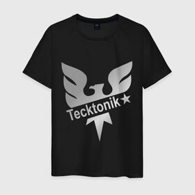 Мужская футболка хлопок с принтом Tecktonik Silver в Петрозаводске, 100% хлопок | прямой крой, круглый вырез горловины, длина до линии бедер, слегка спущенное плечо. | dance | tecktonick | tecktonik | tektonic | tektonik | клуб | танцевать | тектоник | тиктоник
